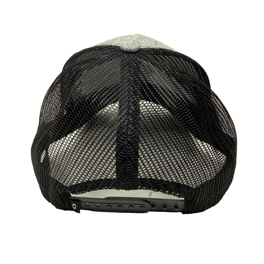 Oakley Mens Hat Gray Black Logo Classic Mid Snap Mesh Performance Fit Adjustable